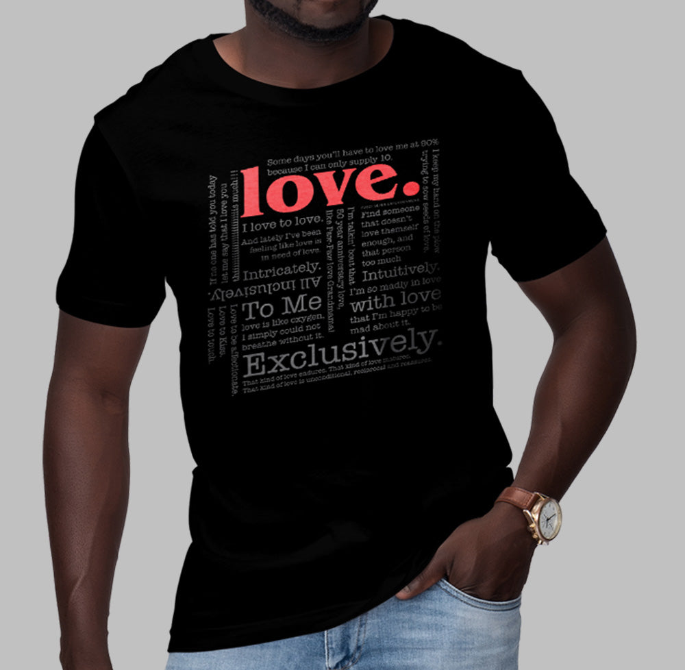Triblend Solid Black Love T-shirt
