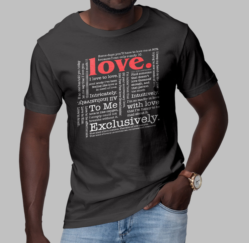 Triblend Solid Asphalt Gray Love T-shirt