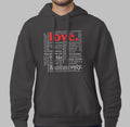 Asphalt Gray Love Hoodie
